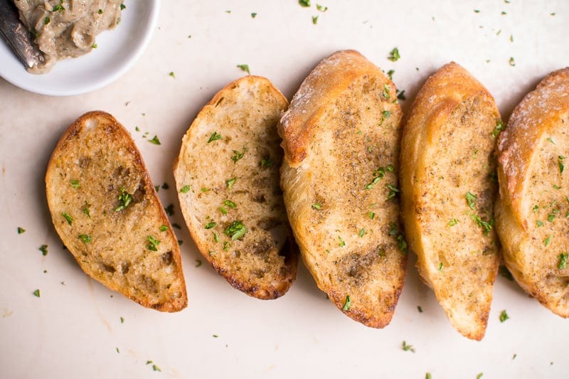 Four Mushroom Umami Garlic Bread