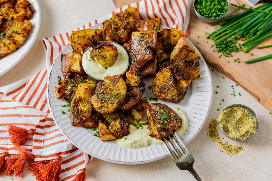 Air Fryer Caesar Smashed Potatoes
