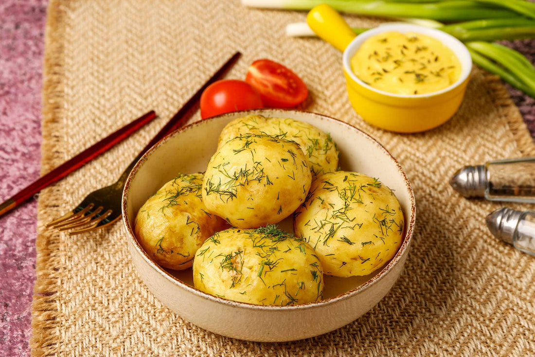 Baby Potatoes with Roasted Red Pepper Aioli