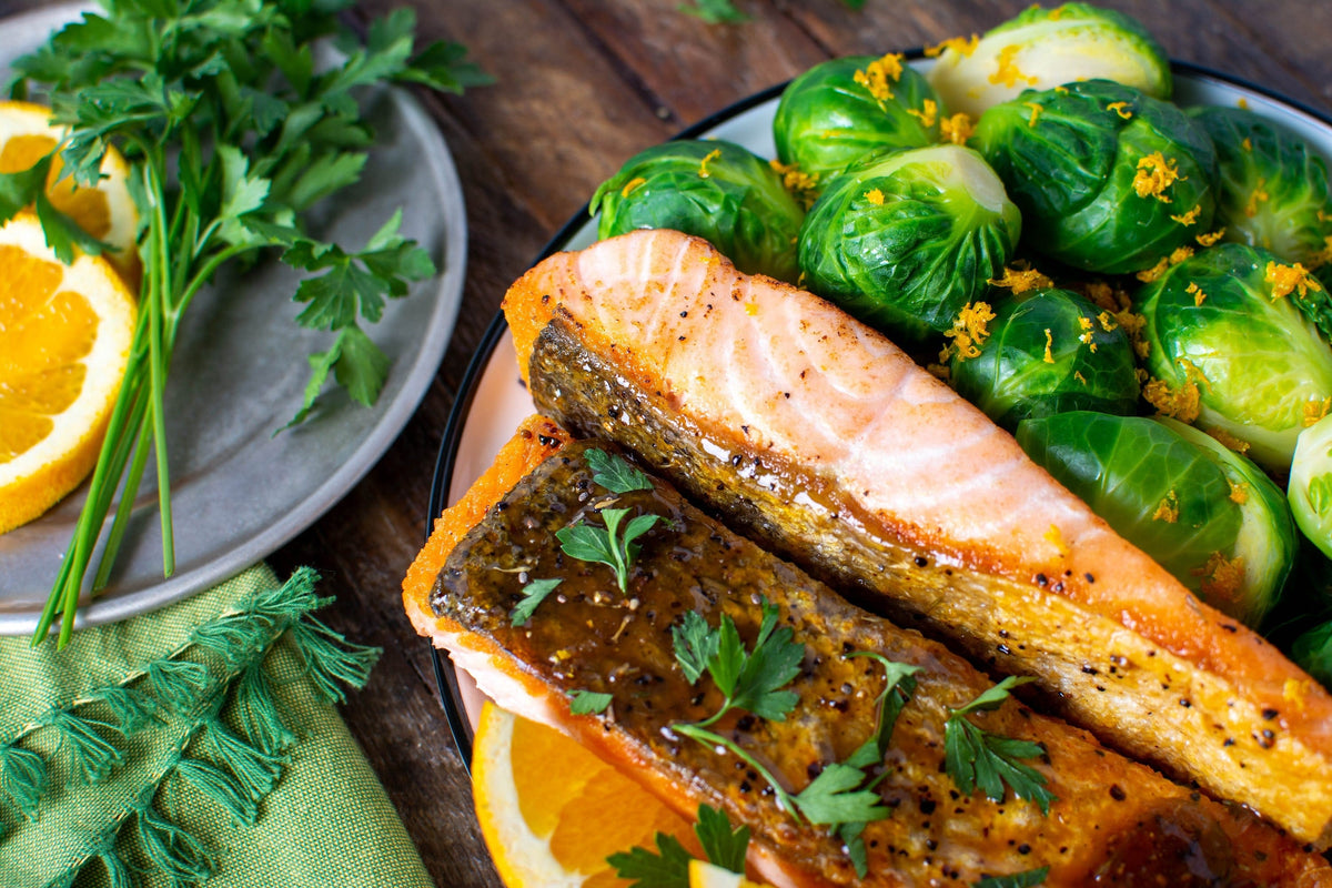 Crispy Salmon with Citrus Coffee Glaze