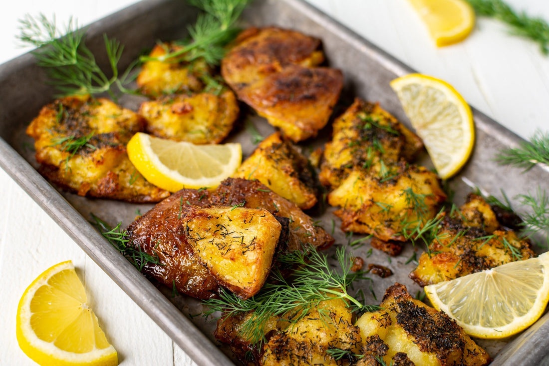 Garlic Dill Pickle Crispy Potatoes