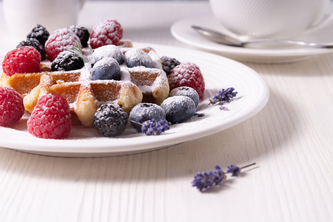 Lavender Blueberry Waffles