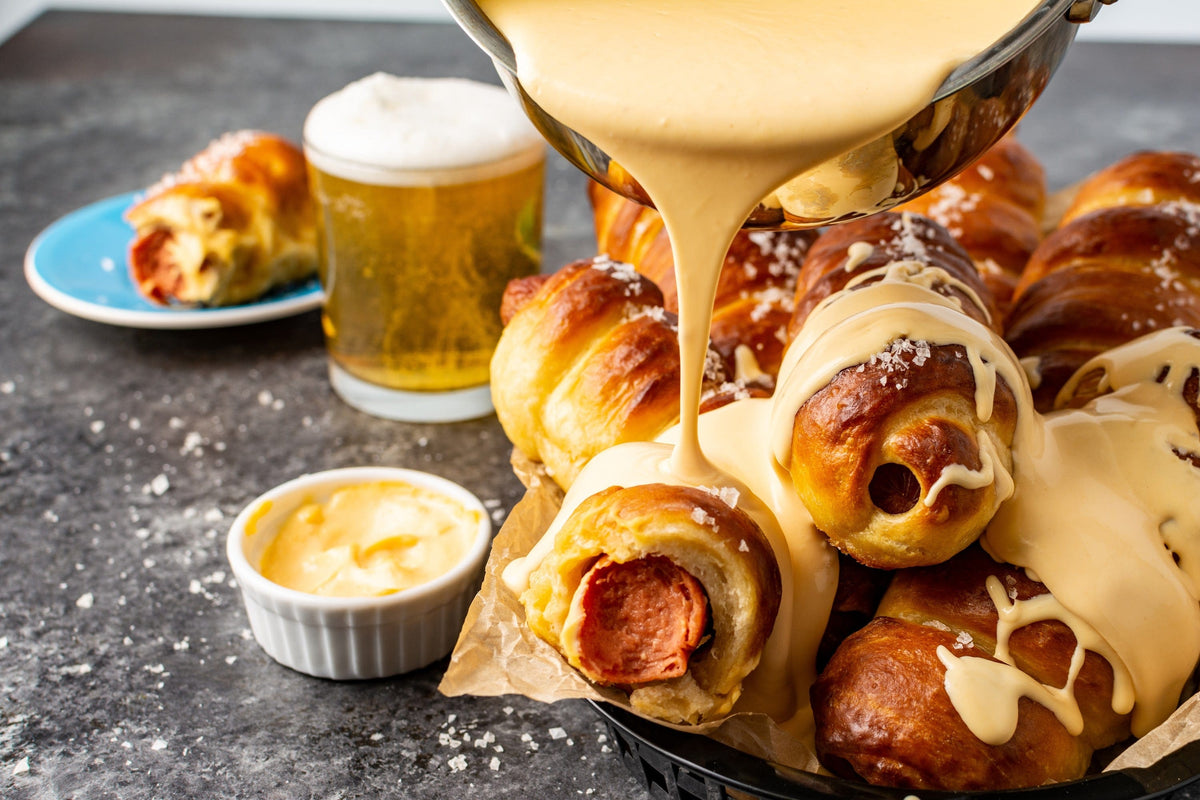 Mac & Cheesy Pretzel Dogs