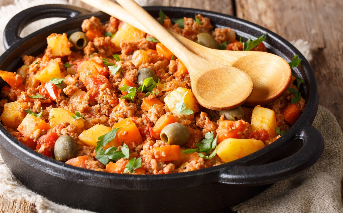 Cuban Island Spiced Beef Picadillo with Herb Mojo Sauce