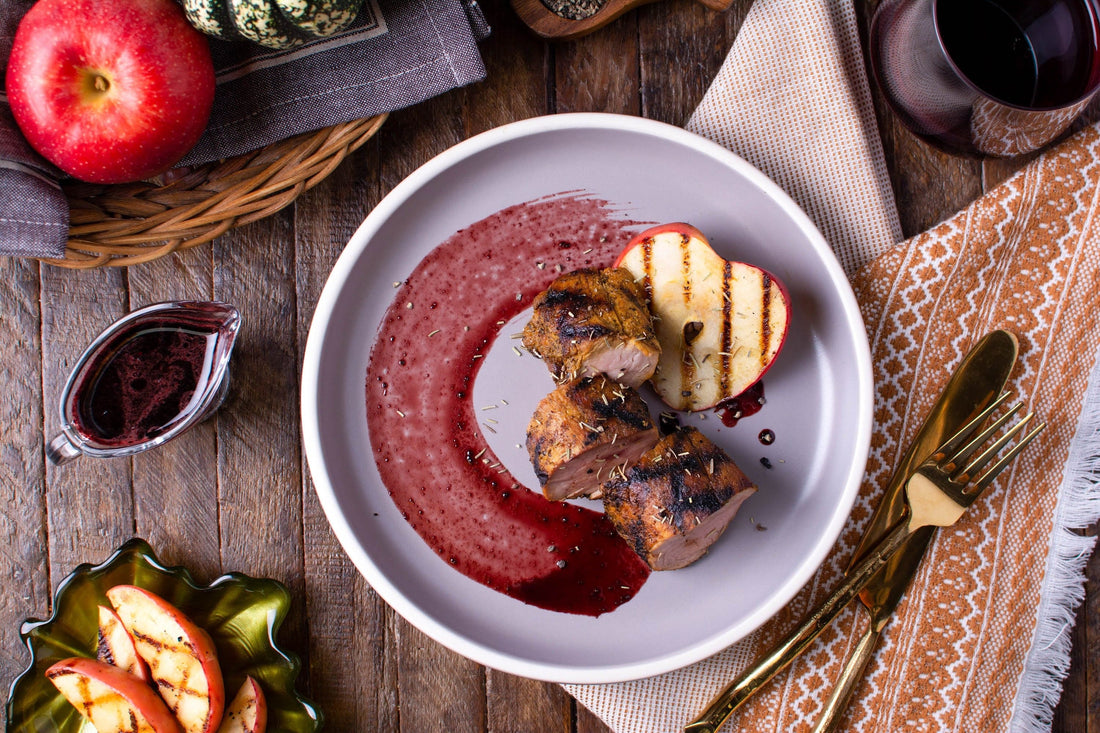Red Wine Grilled Pork and Apples