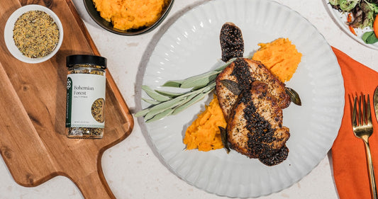 Bohemian Forest Pork Chops with Maple Squash Mash