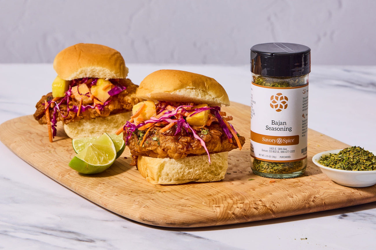 Caribbean Green Jerk Fried Chicken Sliders