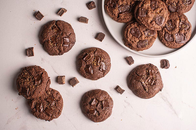 Ghost Pepper Salted Double Chocolate Cookies