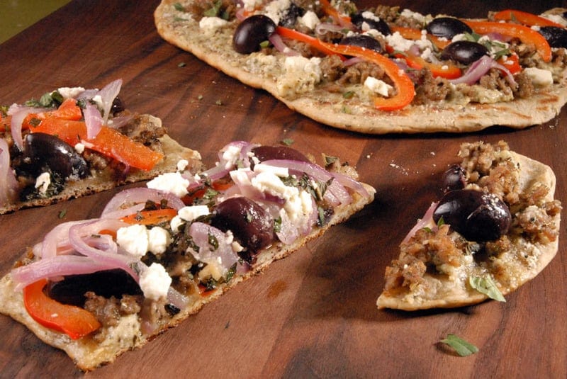 Greek Lamb Sausage Pizza