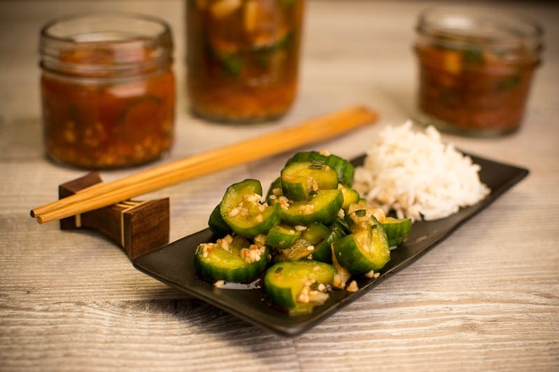 Kimchi Style Cucumbers