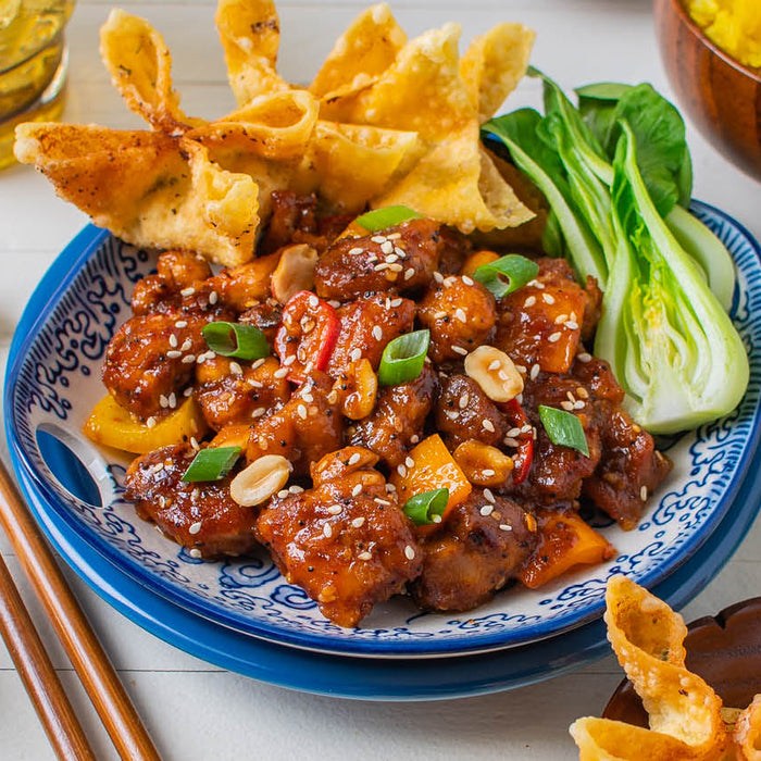 Kung Pao Chicken with additional Chinese sides