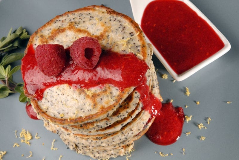 Lemon Poppy Seed Protein Pancakes