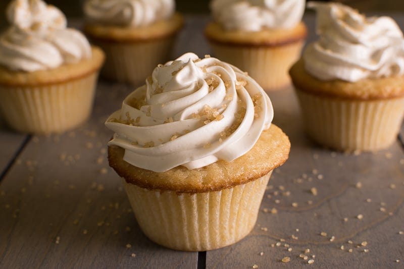 Maple Cupcakes with Smoked Sugar Frosting