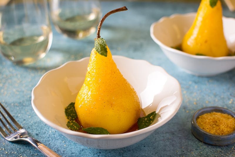 Saffron-Poached Pears