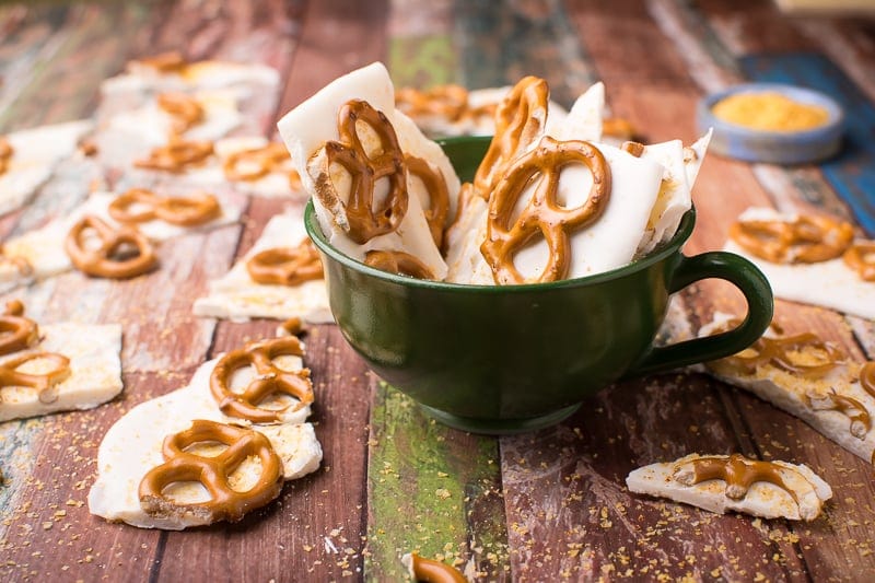 Saffron Salted Pretzel Bark