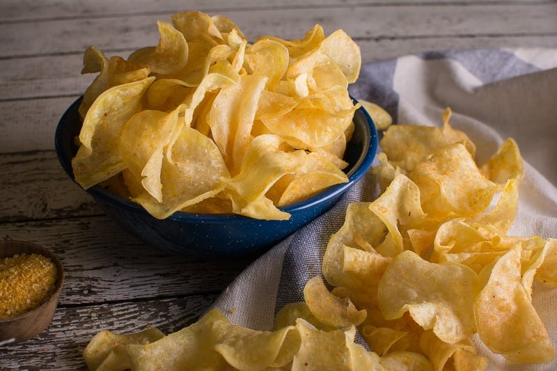 Saffron Salted Sweet Potato Chips