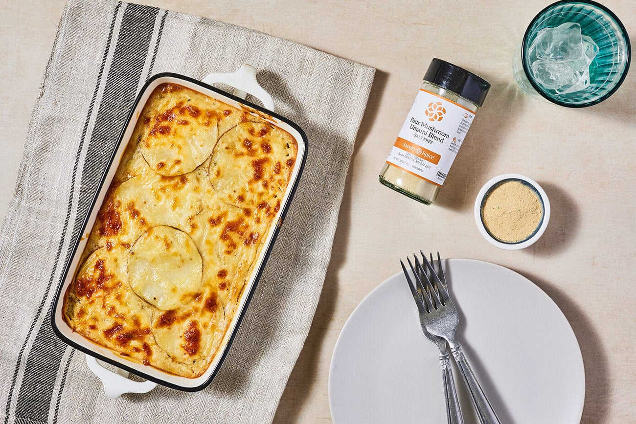 Scalloped Potatoes with Four Mushroom Umami Blend