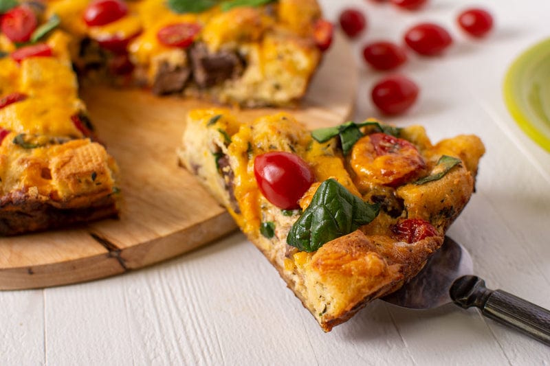 Steak and Potato Crusted Quiche