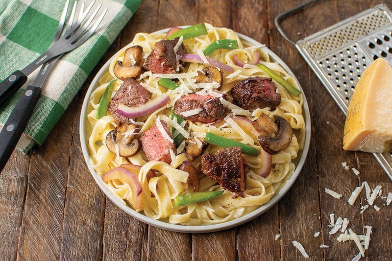 Steak and Mushroom Alfredo