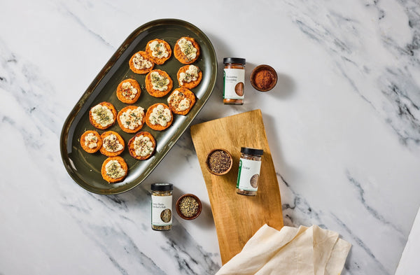 Spiced Sweet Potato Crostini with Honey-Whipped Feta