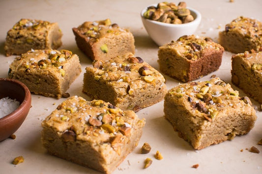 Tahini Pistachio Blondies