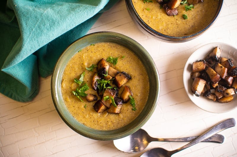 Vegan Corn & Mushroom Chowder