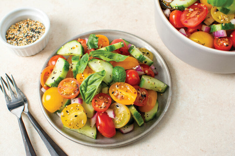 Everything Tomato and Cucumber Salad