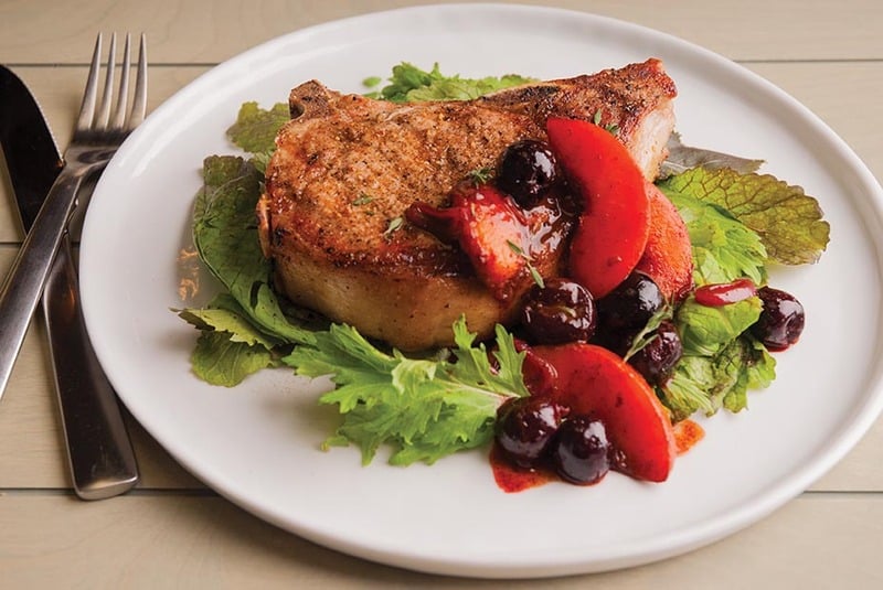 Grilled Pork Chops with Savory Fruit Compote