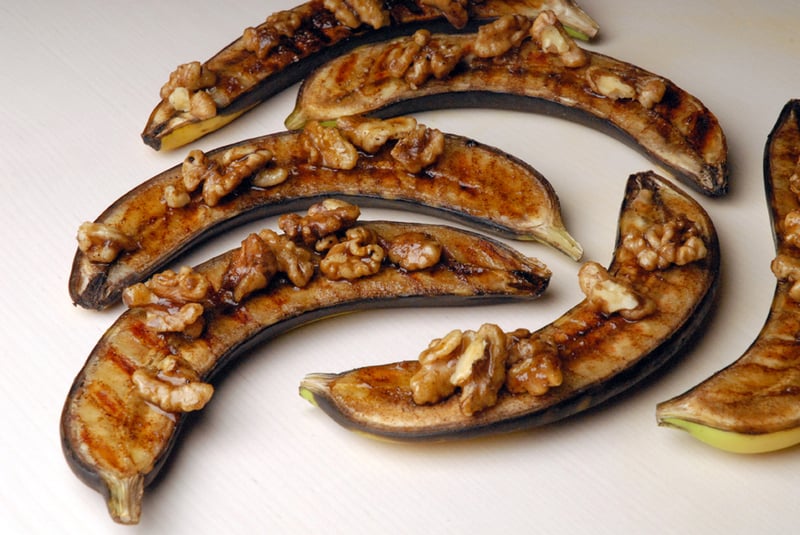 Grilled Spiced Sugar Bananas with Spiced Nuts