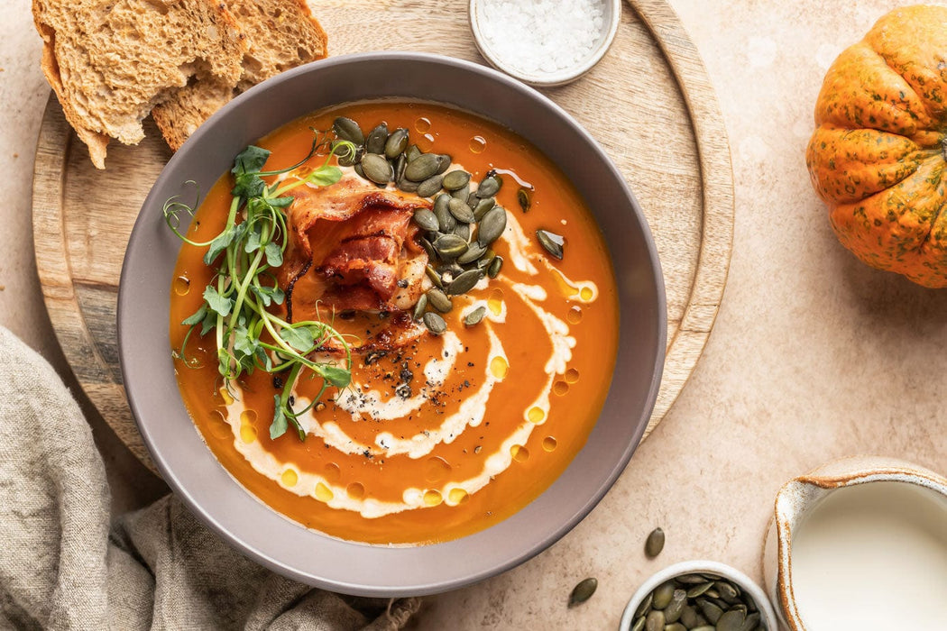 Potato Soup Mini Pumpkin Soup Bowls Slow Cooker Spiced Pumpkin Soup Recipe — Savory Spice