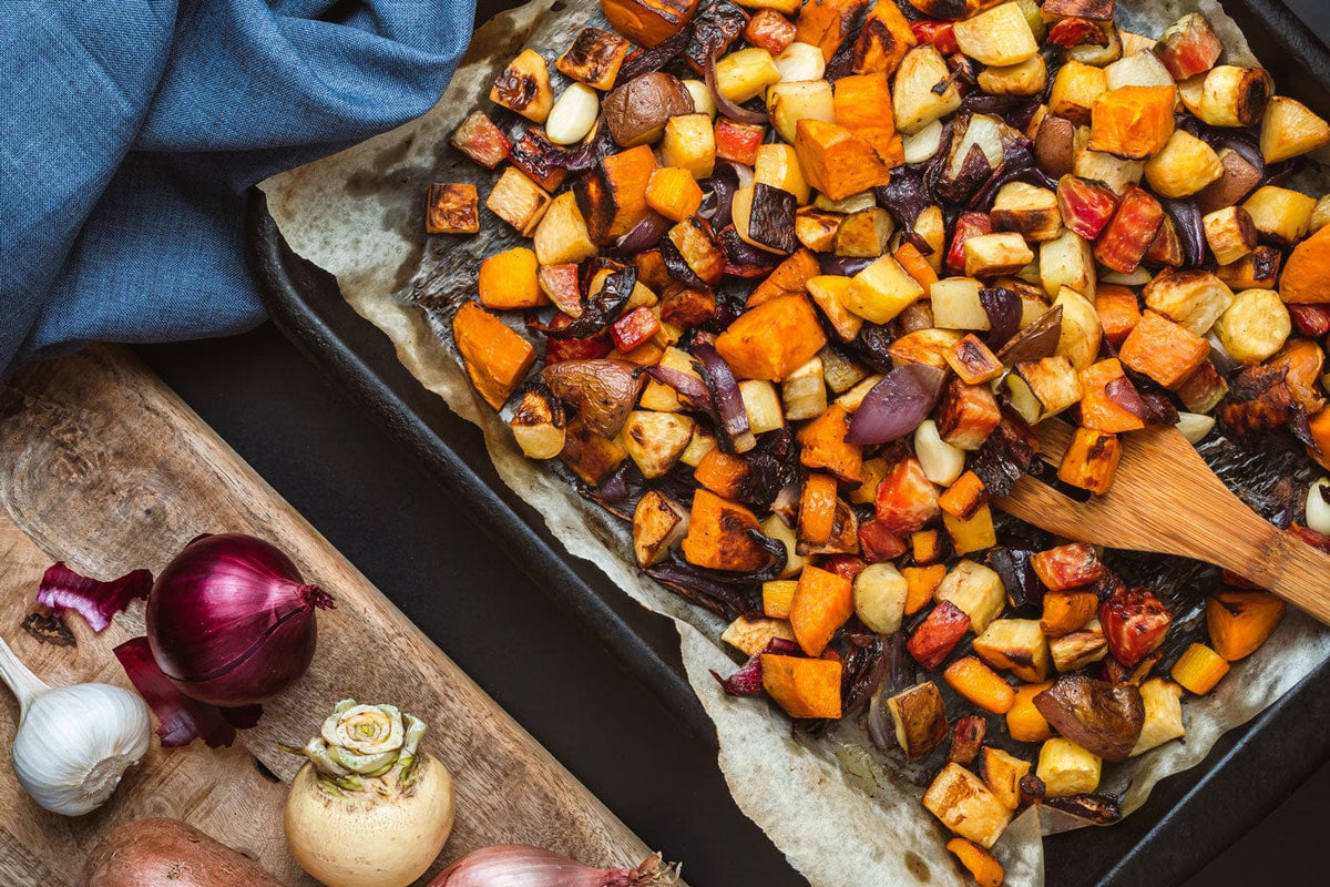 Balsamic Glaze Roasted Root Vegetables With Balsamic Vinegar