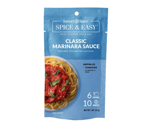 Classic Marinara Sauce Spice & Easy package on white
