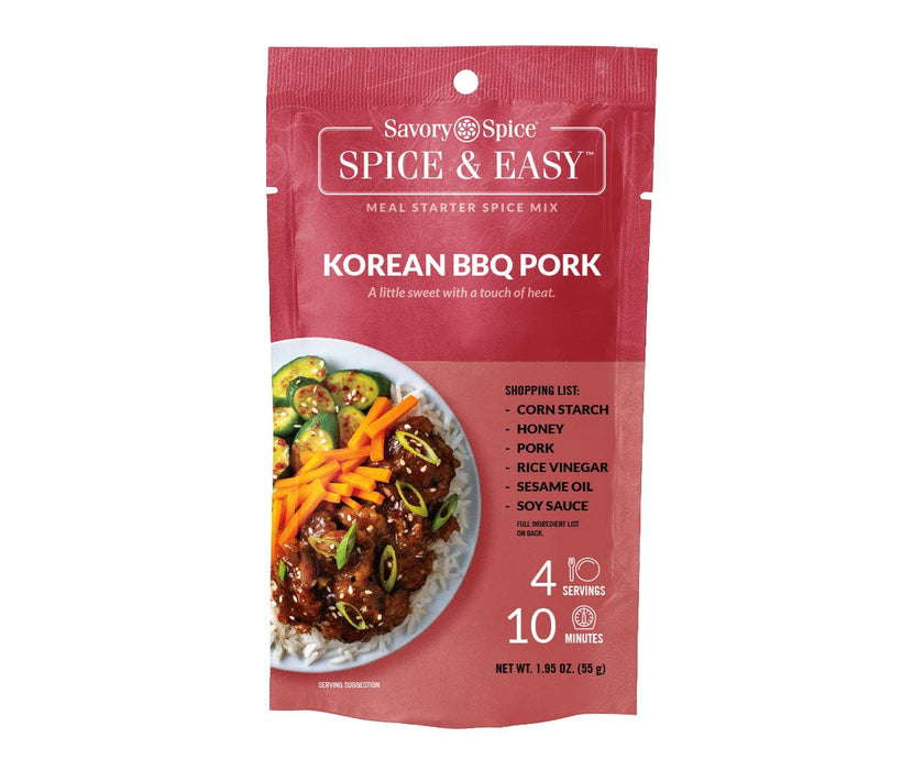 Front of Korean BBQ Pork Spice & Easy on white