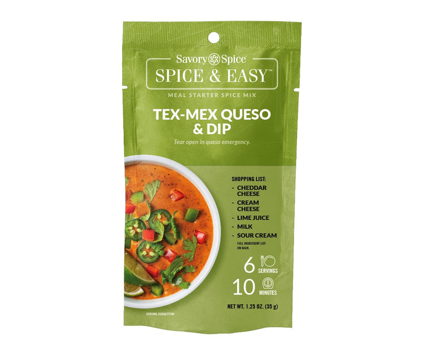 Front of Tex-Mex Queso & Dip Spice & Easy on white