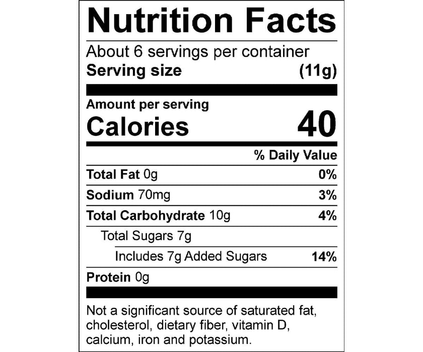 Nutrition label for Spiced Apple Bake