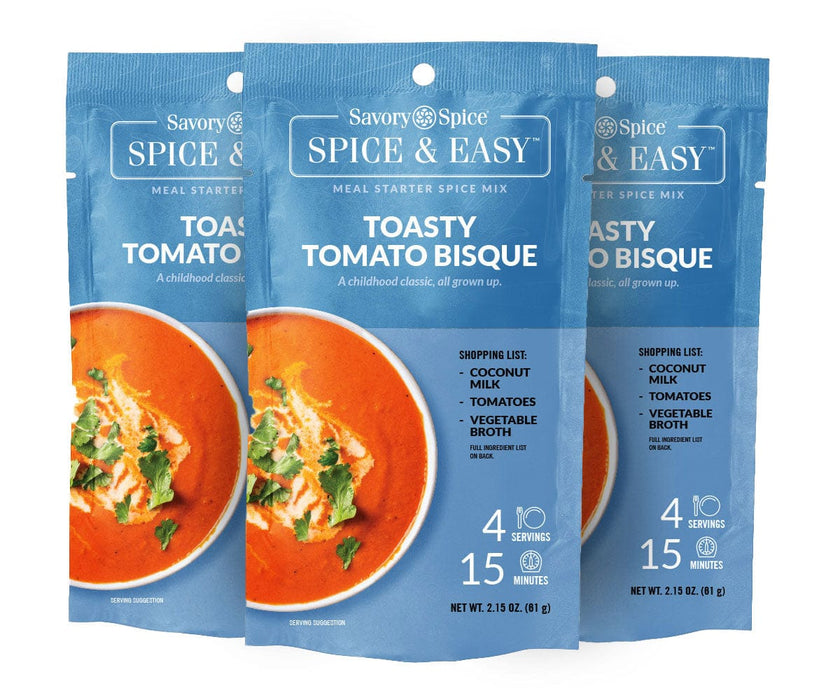 Three Toasty Tomato Bisque Spice & Easy on white