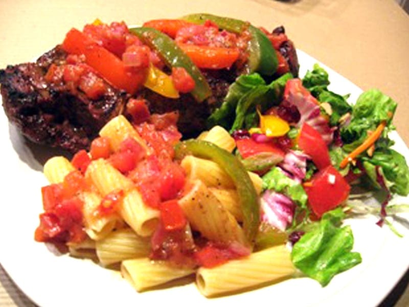 Grilled Steak in Tomatoes (Bistecca Alla Griglia Pizzaiola)