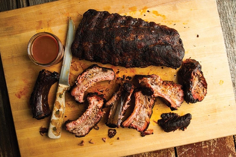 Smoked Ribs With Pork Spare Ribs On Bbq Memphis-Style Smoked Baby