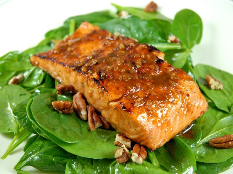 Pomegranate and Barrier Reef Glazed Salmon
