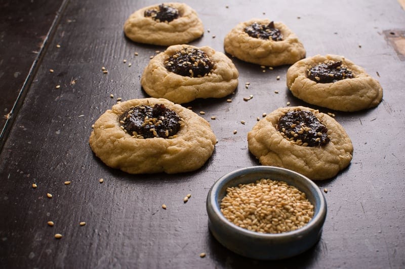 Sesame Fig Thumbprint Cookies
